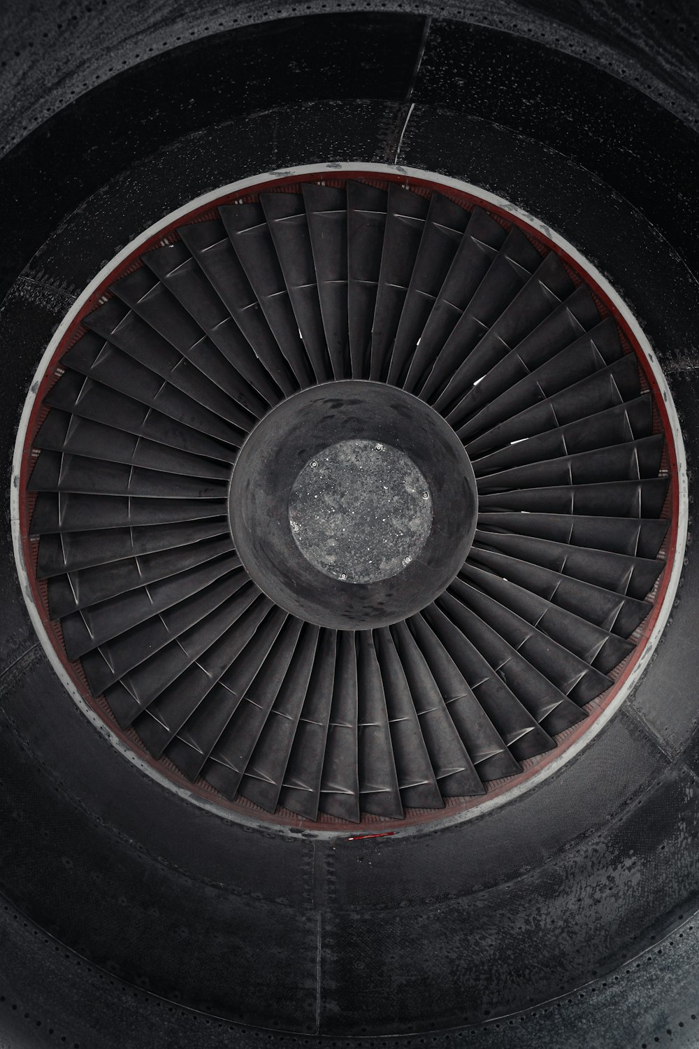 a close up view of a jet engine