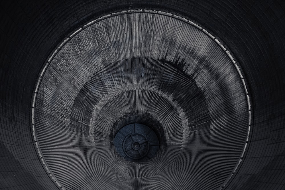 a view of the inside of a metal structure