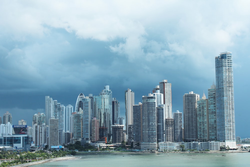 a view of a large city with tall buildings