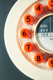 a close up of a dial on a telephone