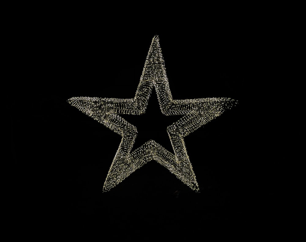 a white star on a black background