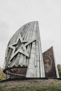 a large building with a star on the side of it