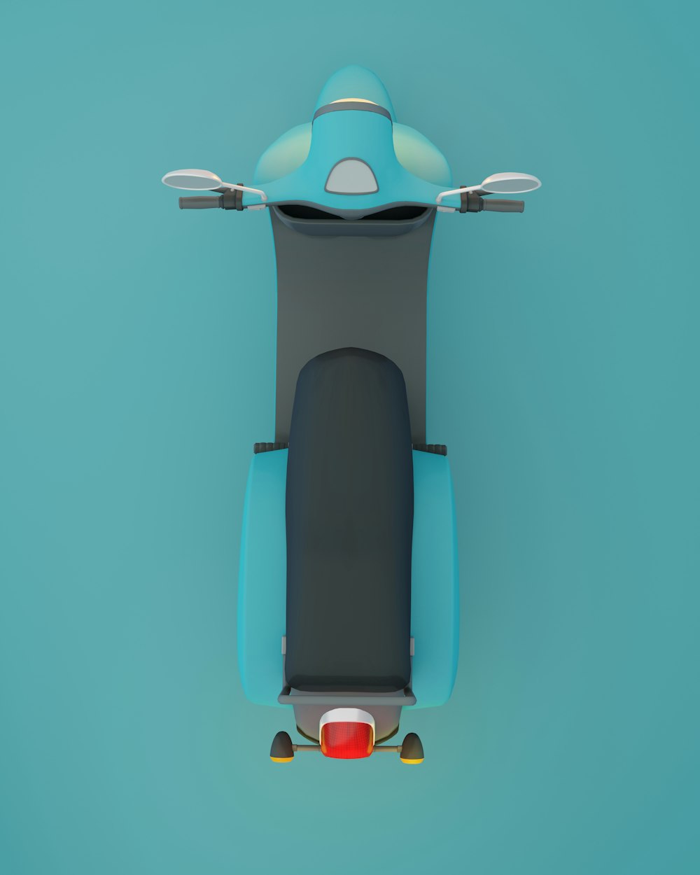 an aerial view of a scooter on a blue background