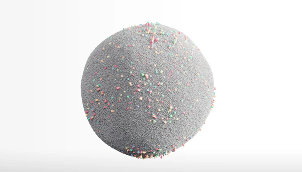 a large gray ball with sprinkles on it