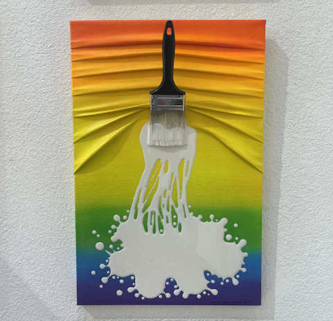An artwork runthrough video still showcasing brush strokes blending into a surreal landscape.