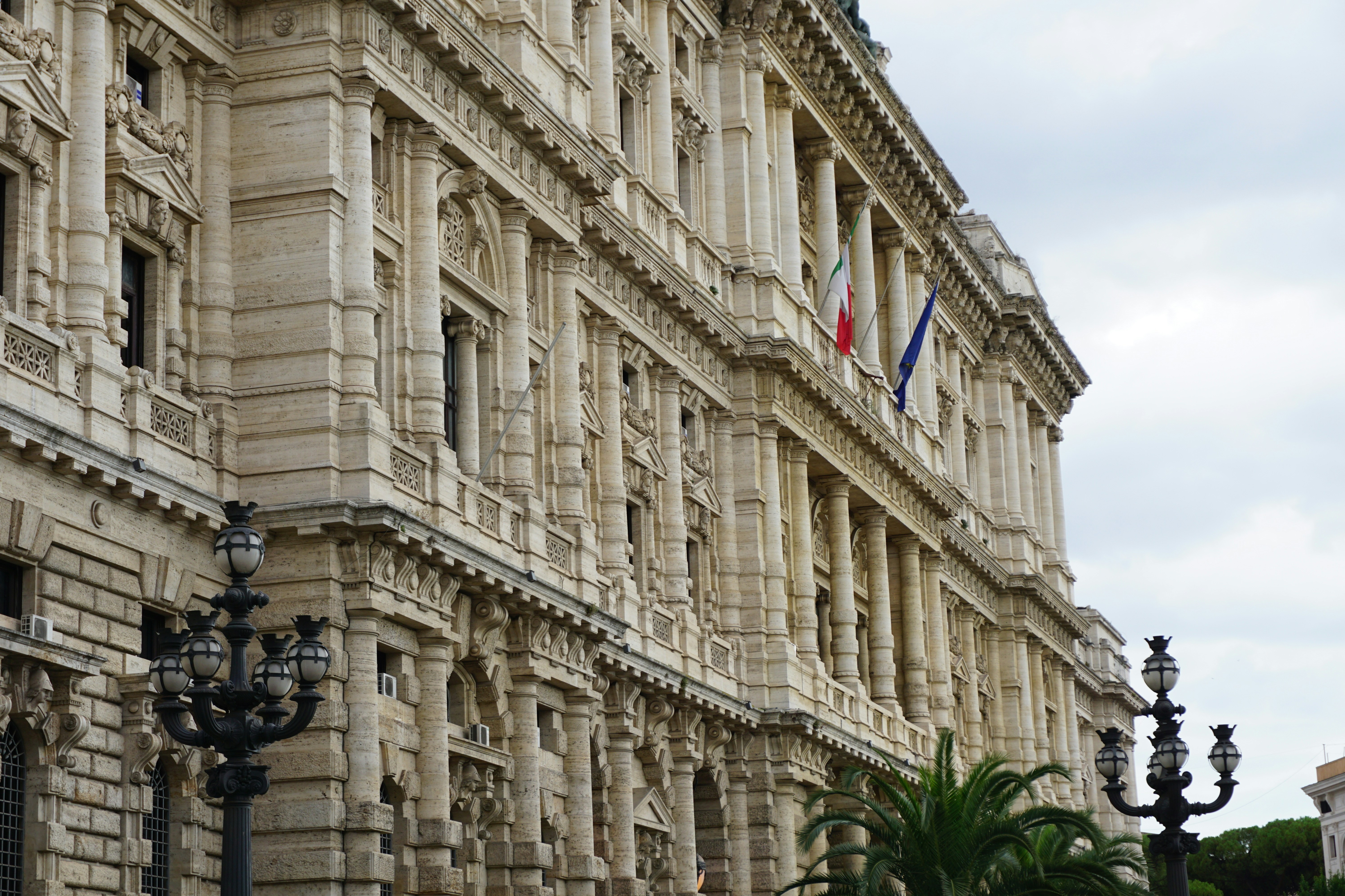 a large building with a clock on the front of it