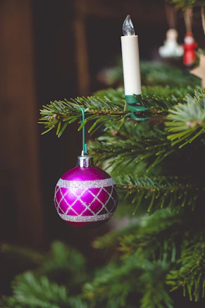 a close up of a christmas tree