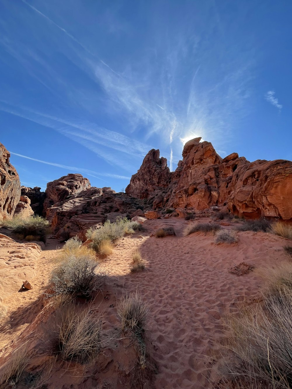 a canyon with a mountain in the background