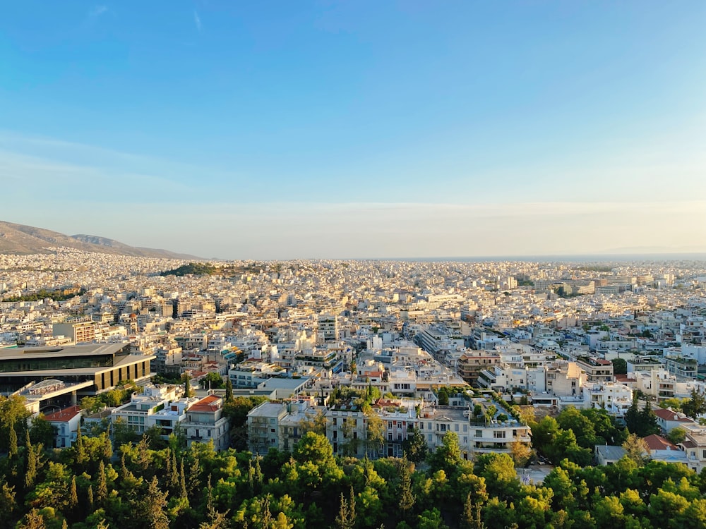 a view of a city from a high point of view