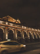 A government building filmed at dusk with cinematic lighting and dynamic contrast