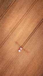 an aerial view of a kite flying in the sky