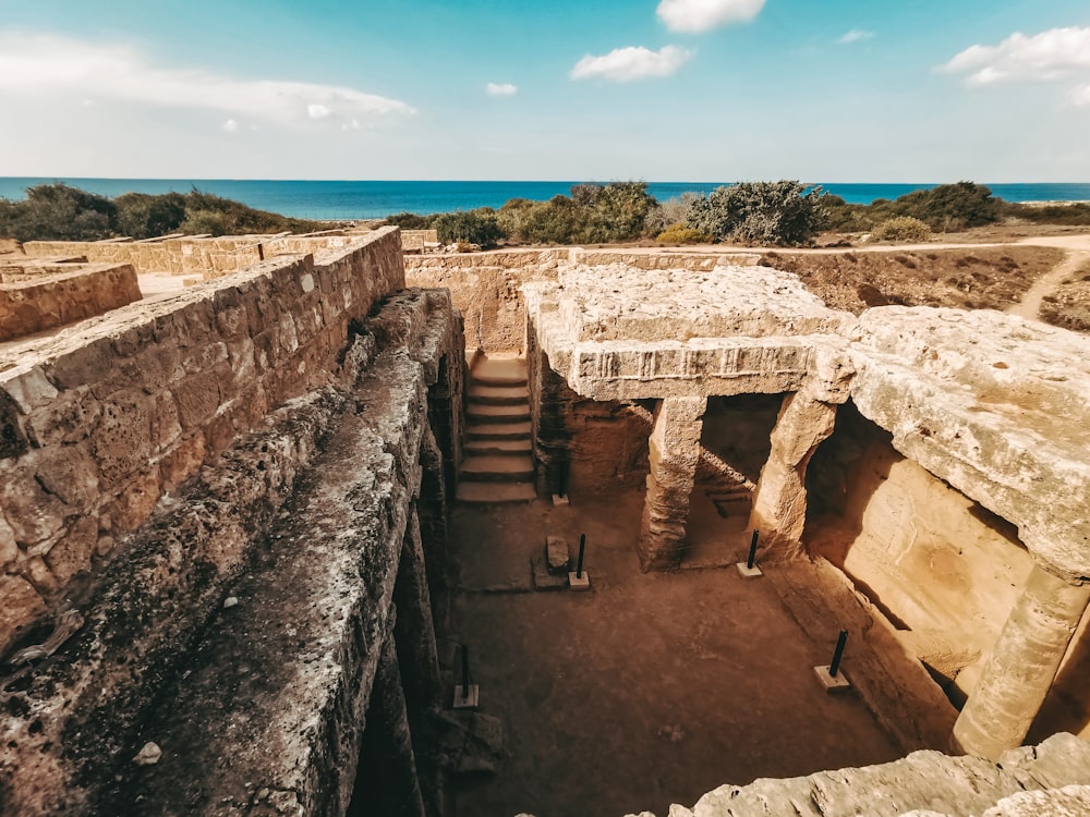 an aerial view of the ruins of a roman city