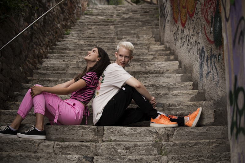 Couple on staircase
