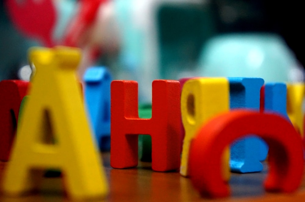 a close up of the letters of the alphabet