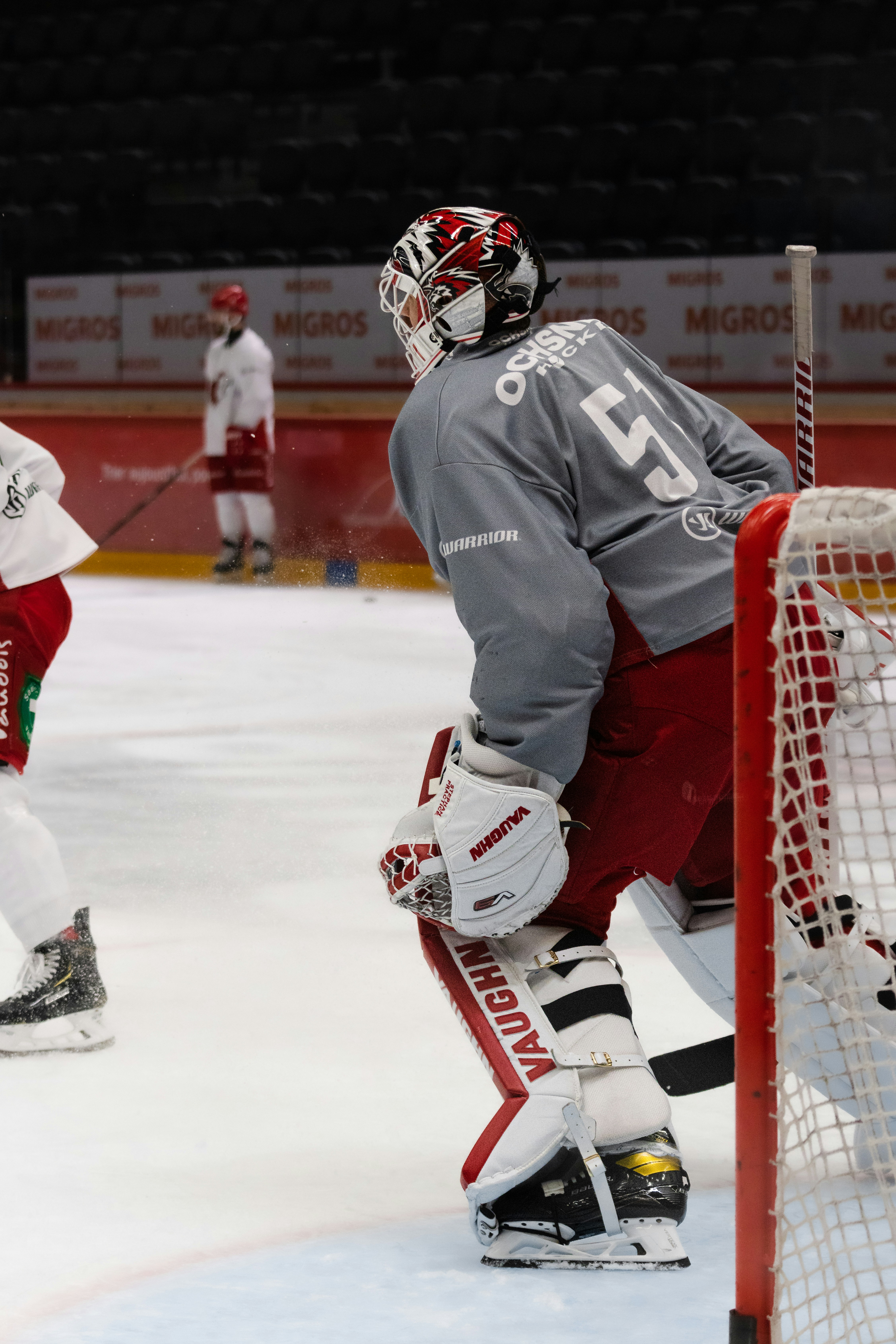 Kit complet de gardien de but hockey avec jambières et gants sur glace