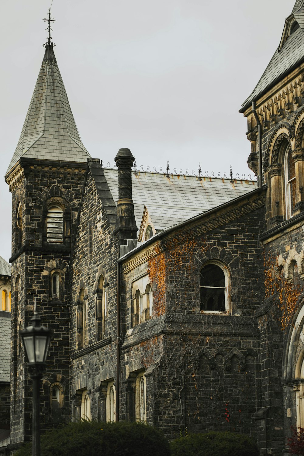 an old stone building with a clock tower