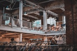 a group of people hanging out in a building