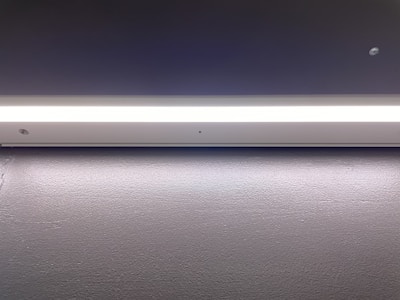 A stylish puck light illuminating a modern space.