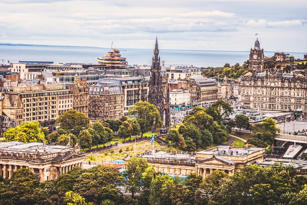 a view of a city from a high point of view