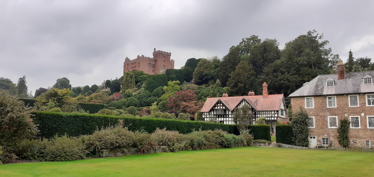 Powis Castle and its terraced gardens near Welshpool, a distinctive landmark in Powys, Mid Wales