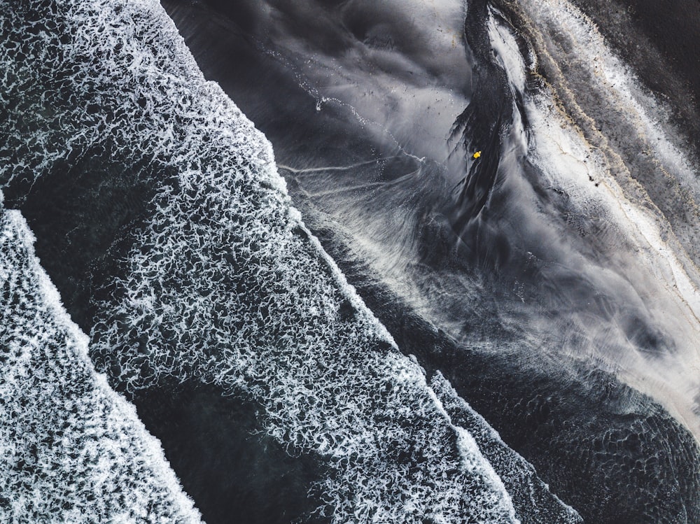 an aerial view of a body of water