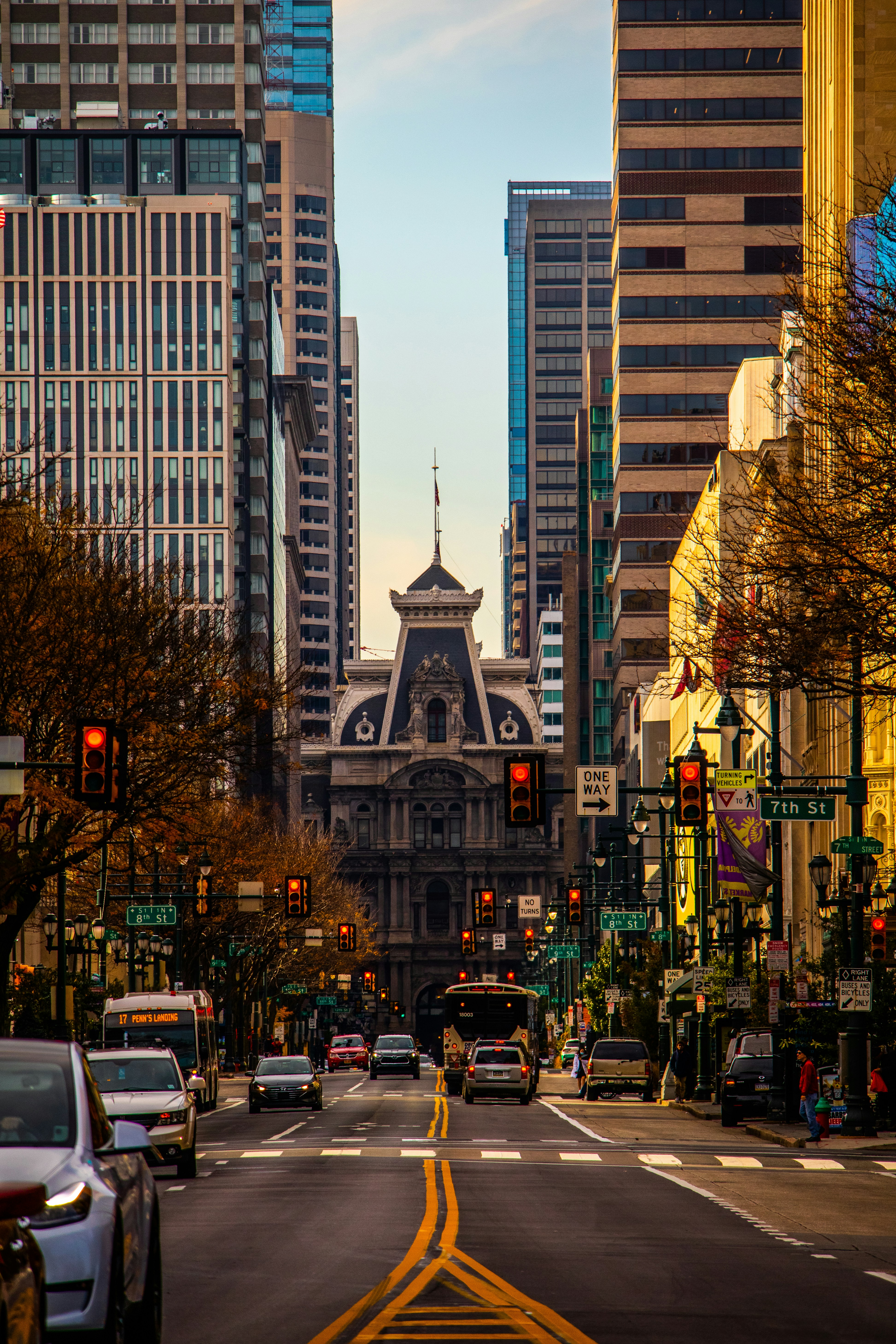 A city street filled with traffic and tall buildings photo – Free Car ...