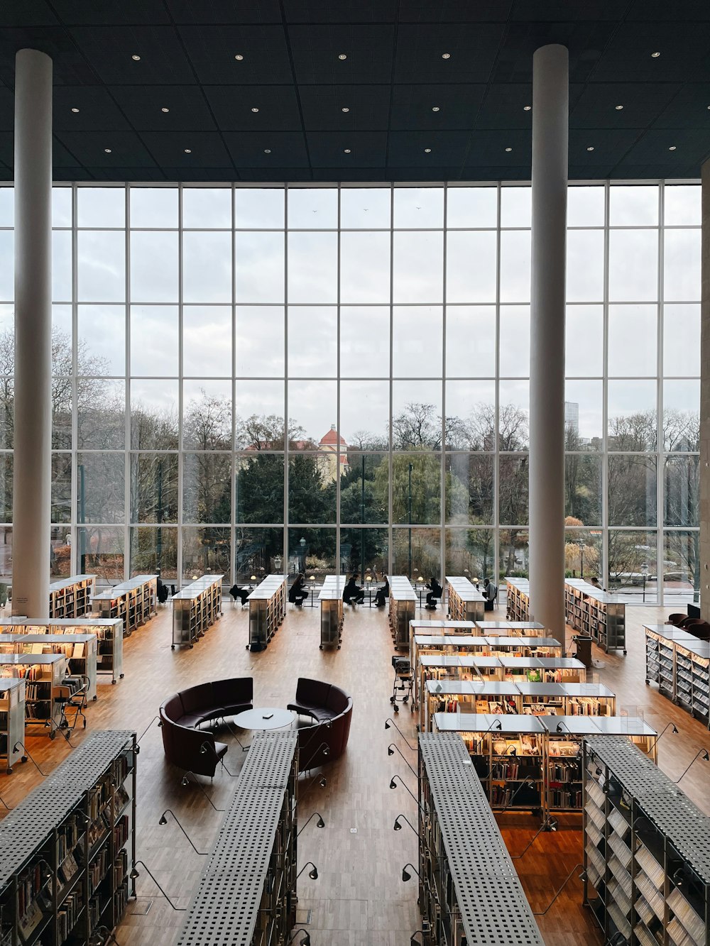 a large room filled with lots of books