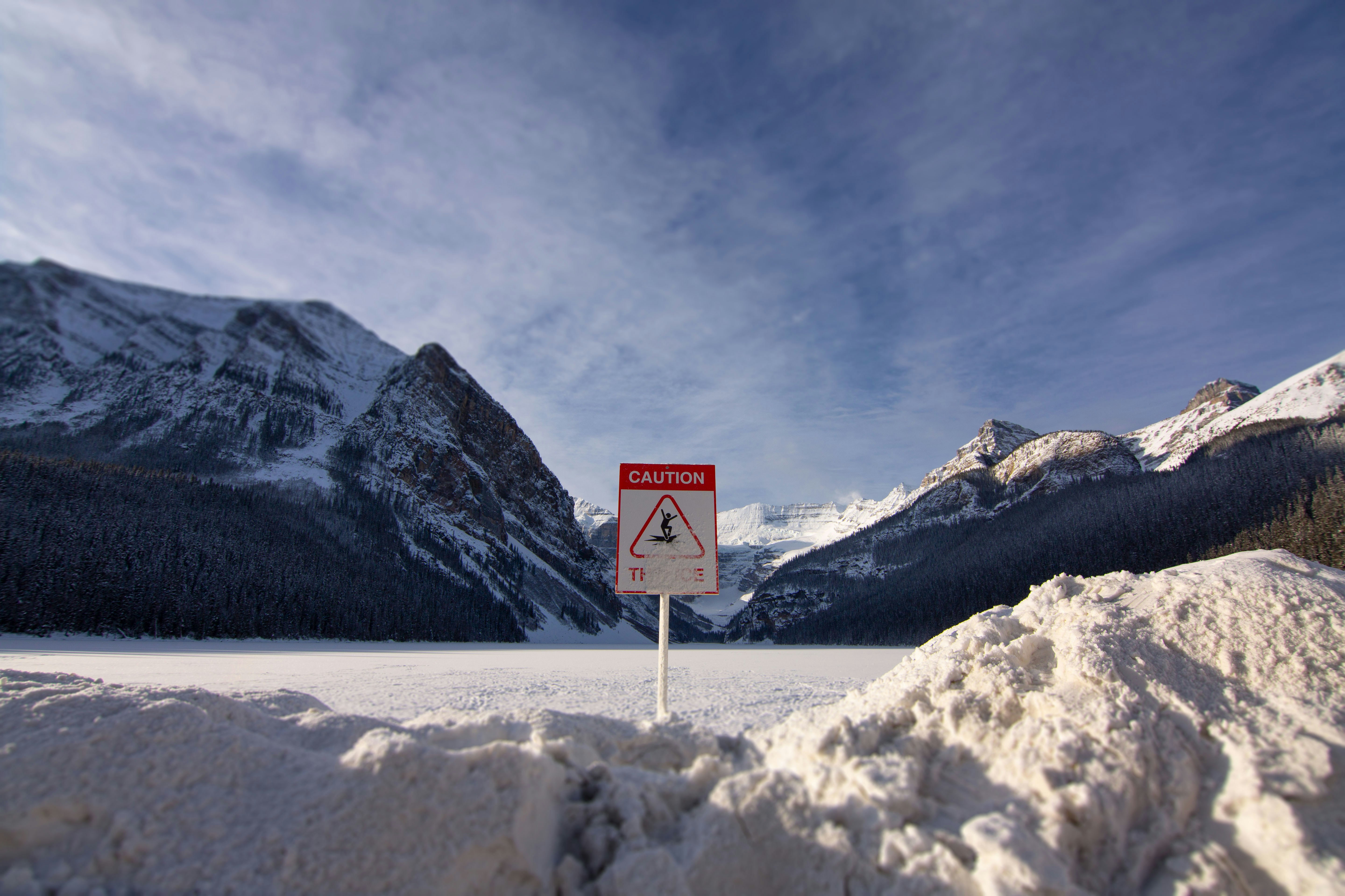 Thin ice at Fairmont Chateau at Lake Louise
