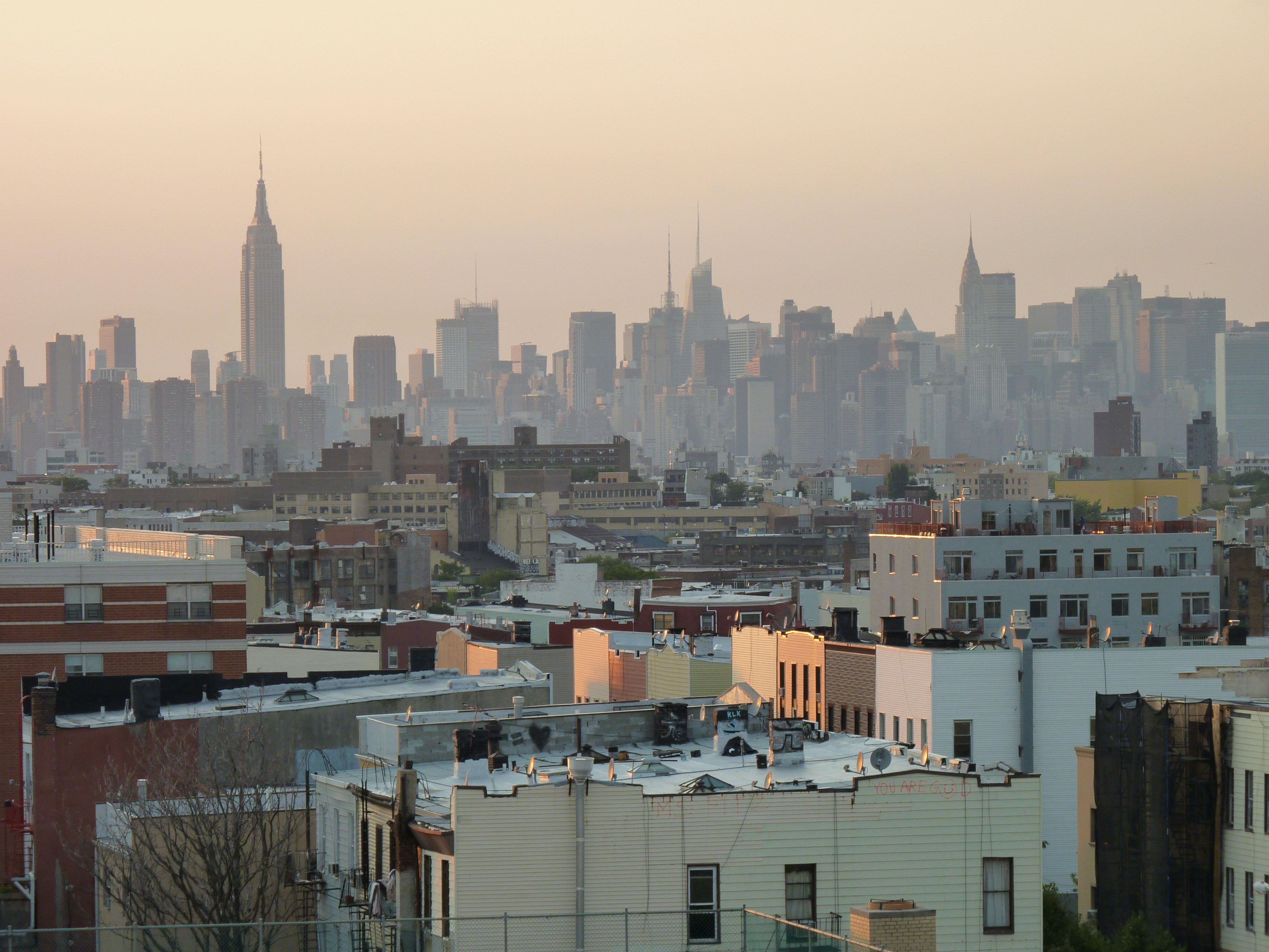 A view of the Manhattan skyline from Brooklyn.