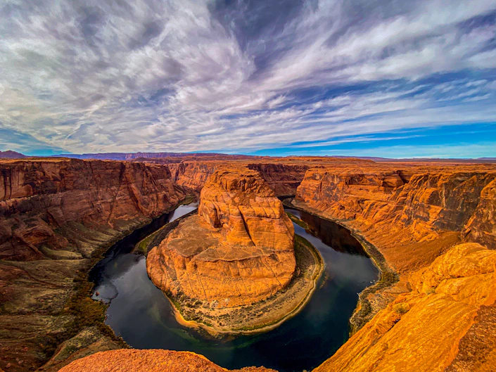 a river in the middle of a canyon