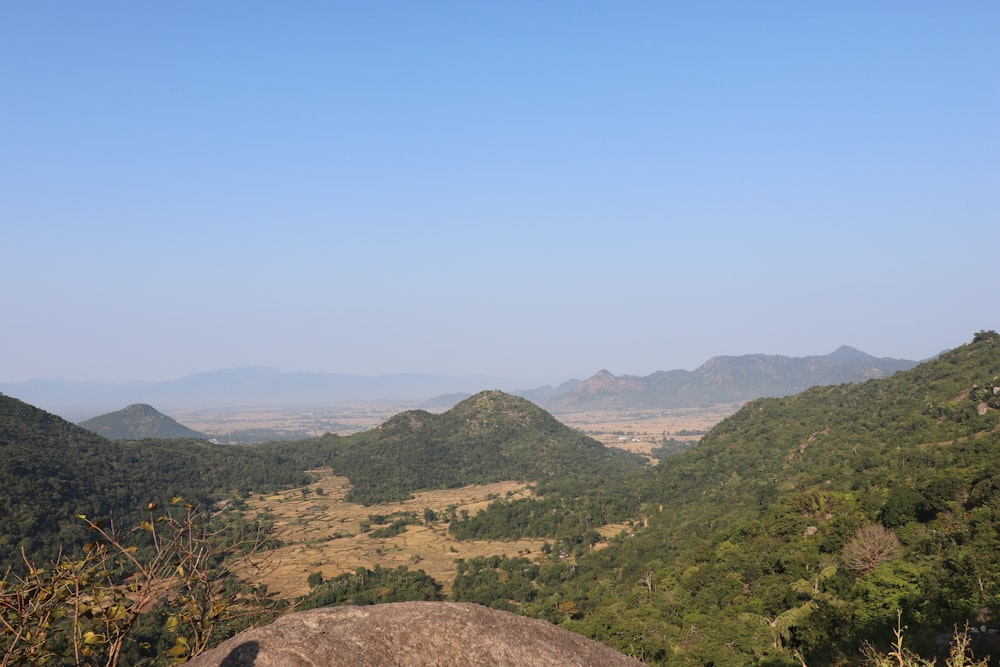 a view of a mountain range from a distance