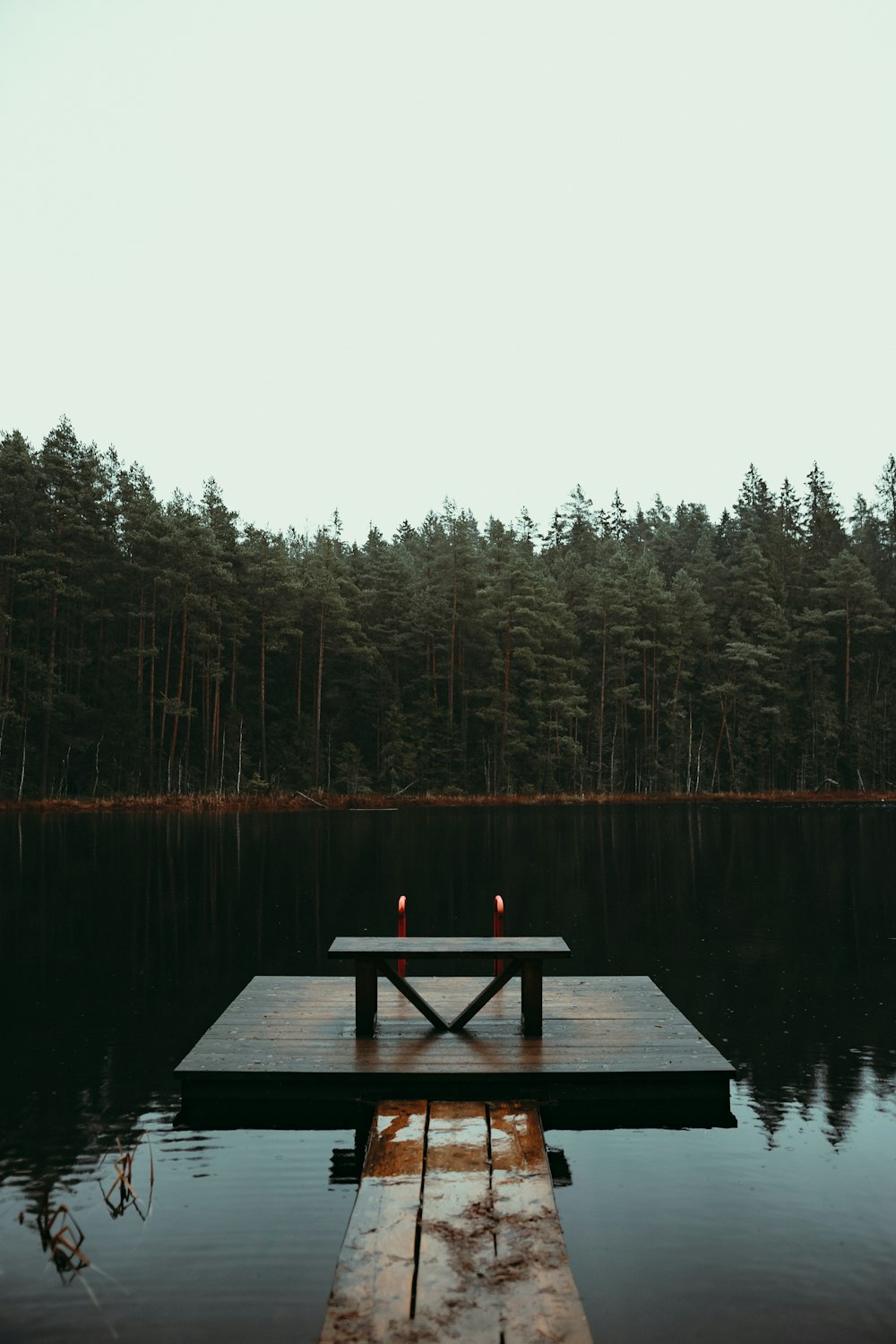 a bench next to a body of water