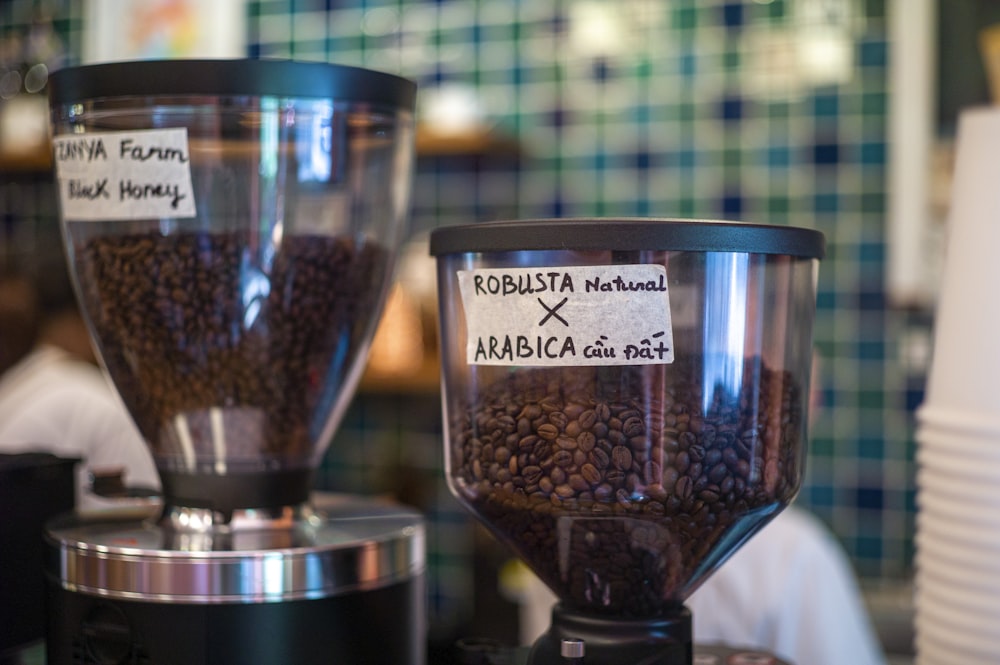 a coffee grinder sitting on top of a counter