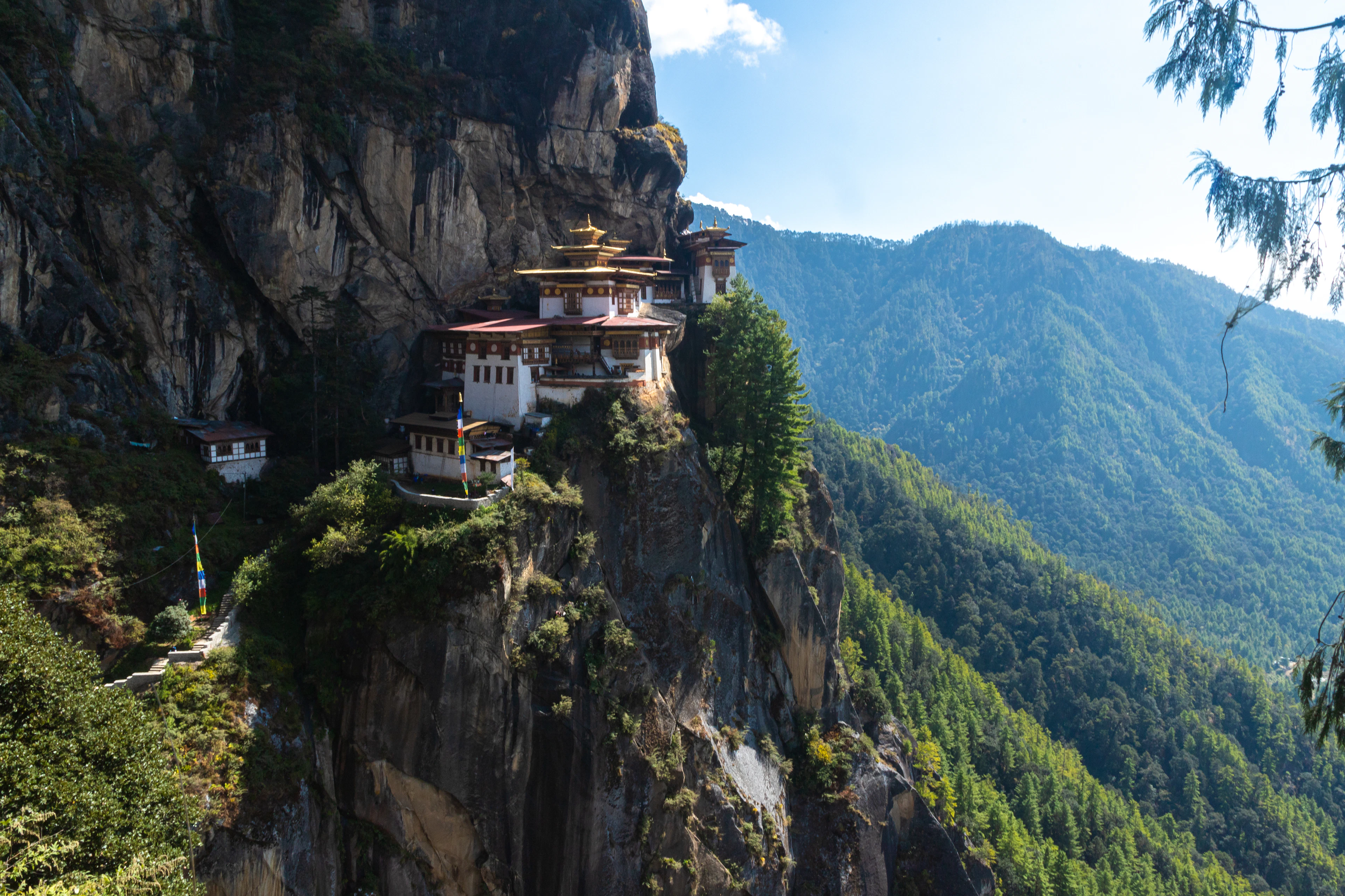 Paro Taktsang monastery built on a steep cliff in Bhutan