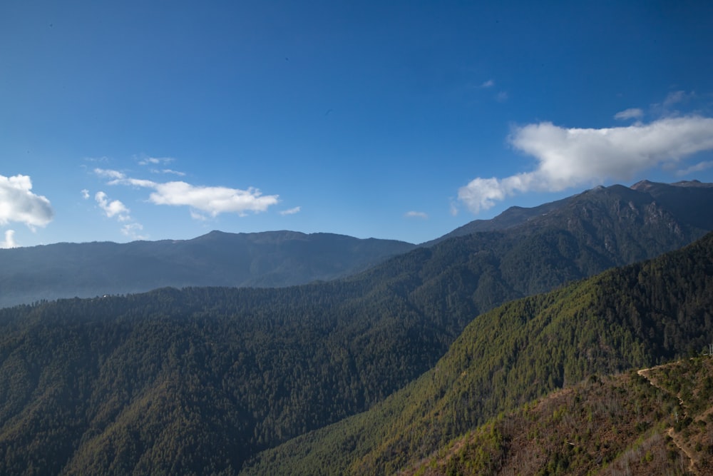 a view of a mountain range from a high point of view