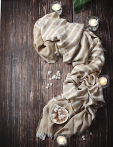 Beige Cashmere Scarf