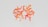 A complex, colorful molecular structure featuring a series of interconnected, swirling ribbons in red and orange hues against a light gray background. The ribbons curve and intertwine in a symmetrical pattern, resembling a detailed scientific illustration.