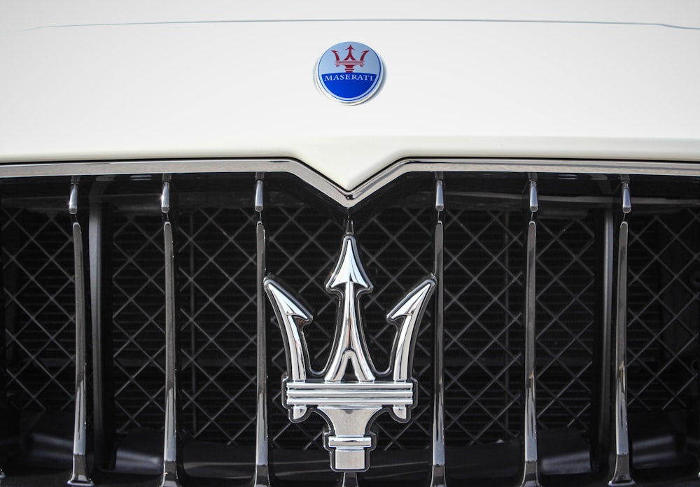 a close up of the emblem on a car