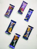 six bars of chocolate sitting on top of a table