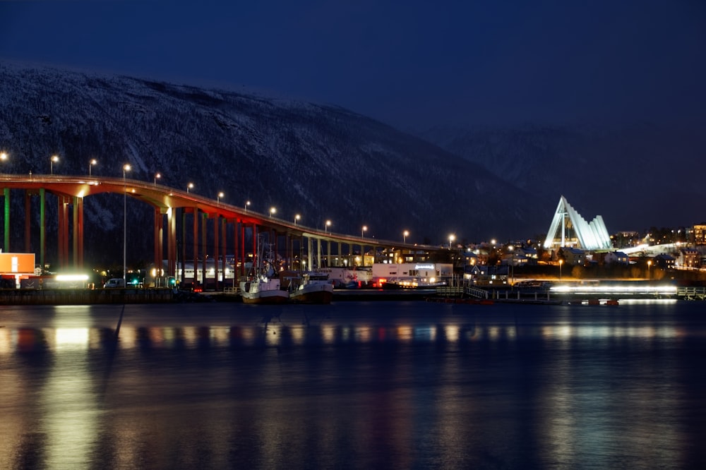 a large bridge over a large body of water