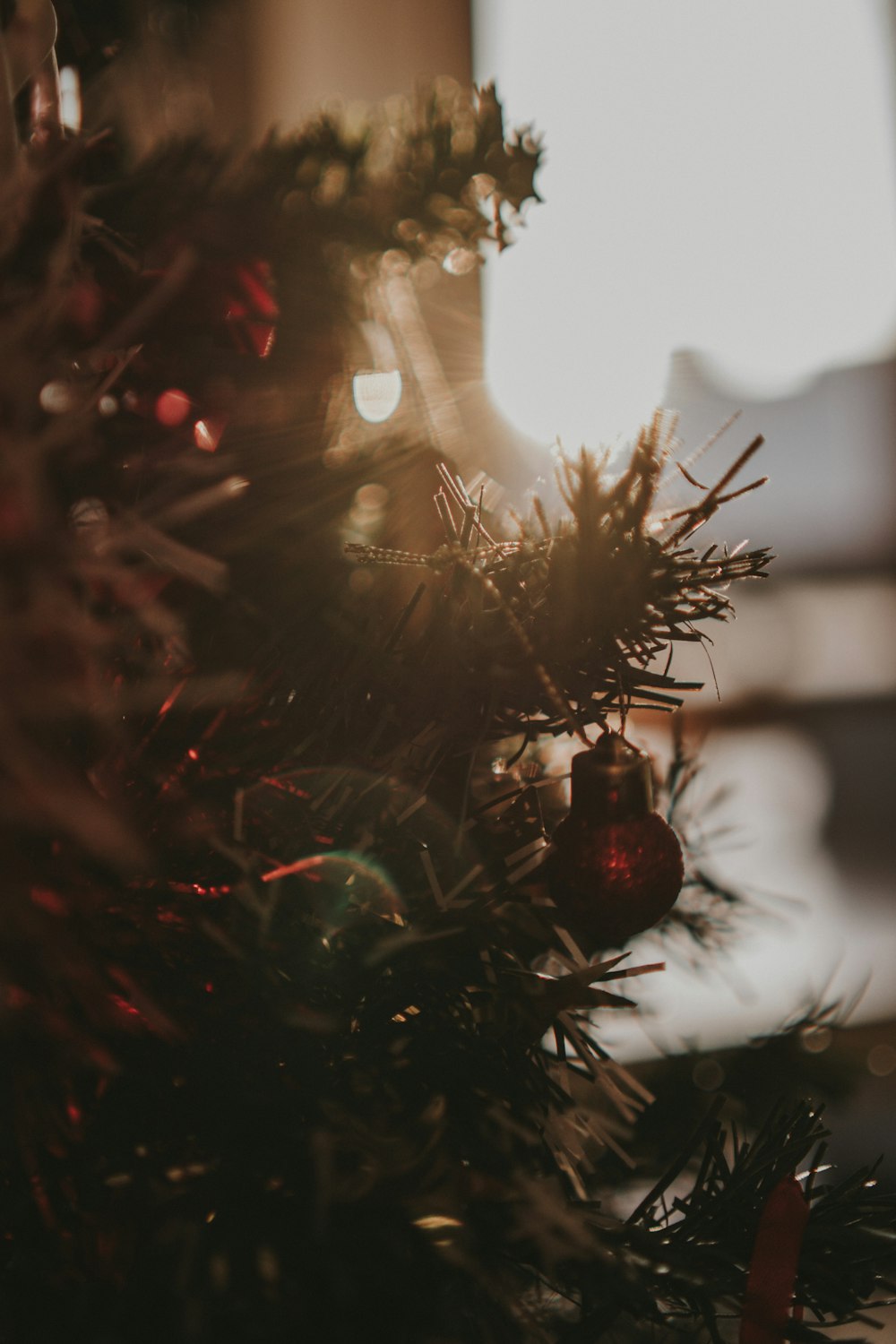 a close up of a christmas tree