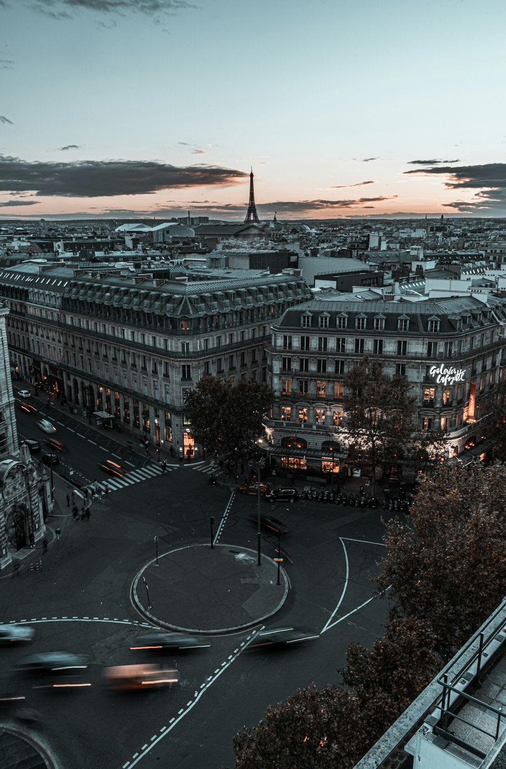 a view of a city at night