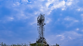 a tower with a cell phone on top of it