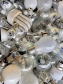 A bright assortment of energy-efficient light bulbs on display.