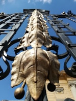 A close-up view of the elegant mechanism of an automatic gate.
