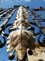 Close-up of a beautifully crafted metal gate.