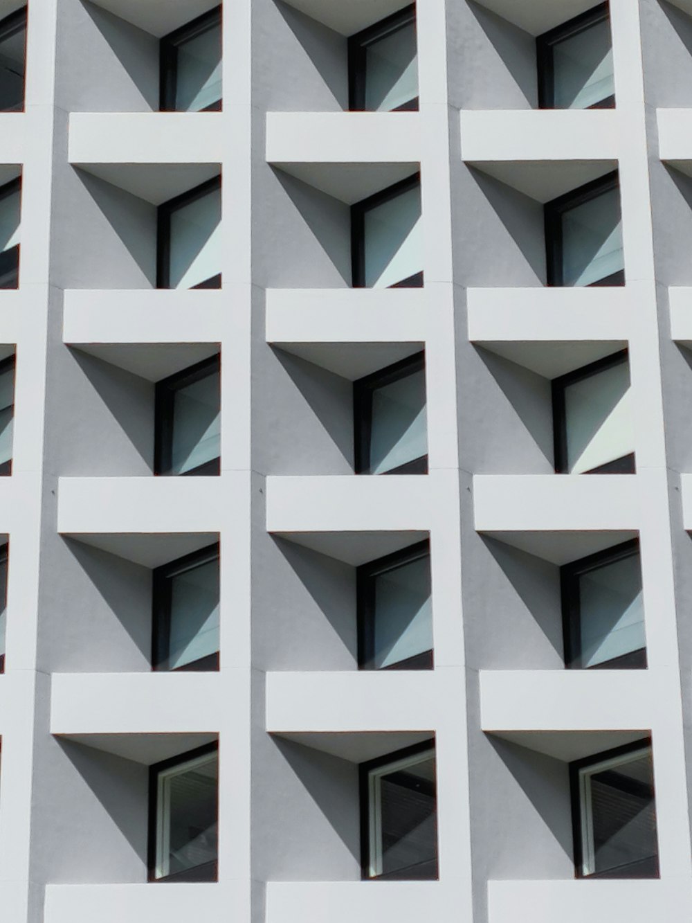 a close up of a building with many windows