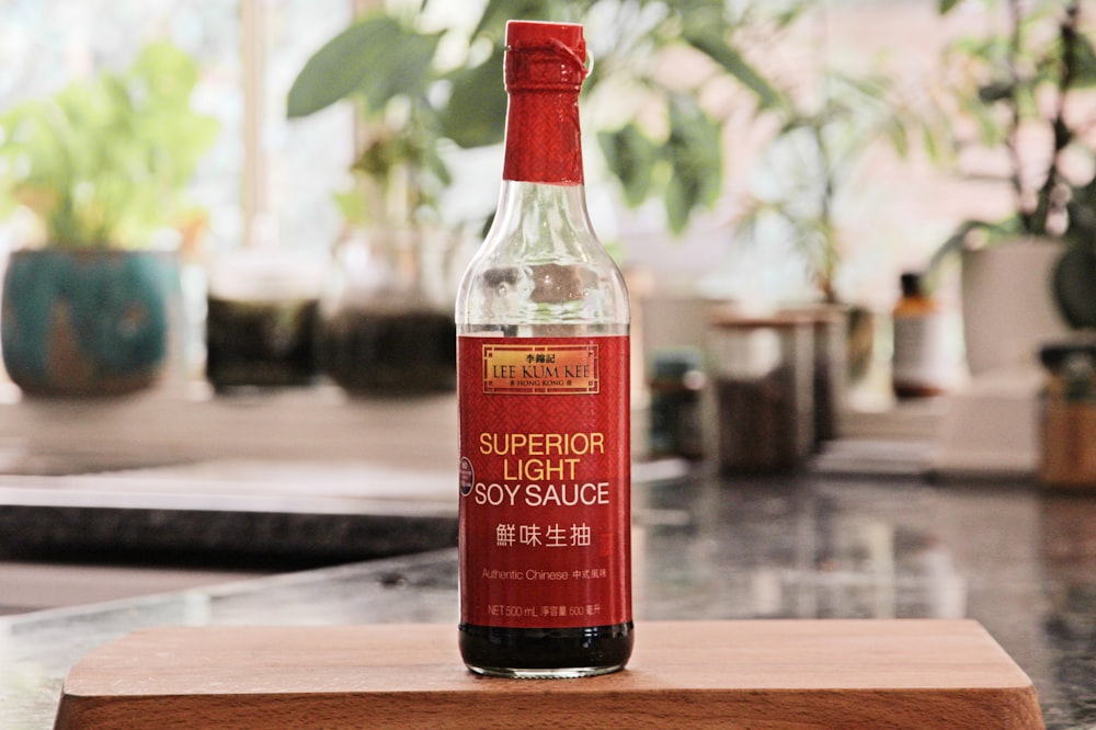 a bottle of liquor sitting on top of a counter