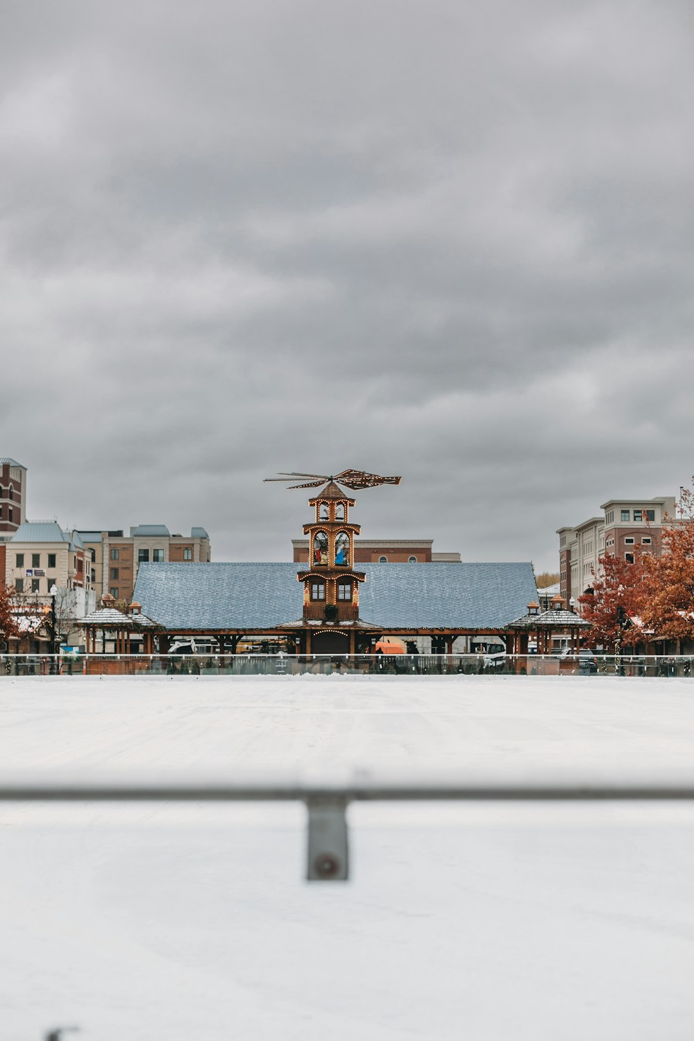 a view of a building from across the street