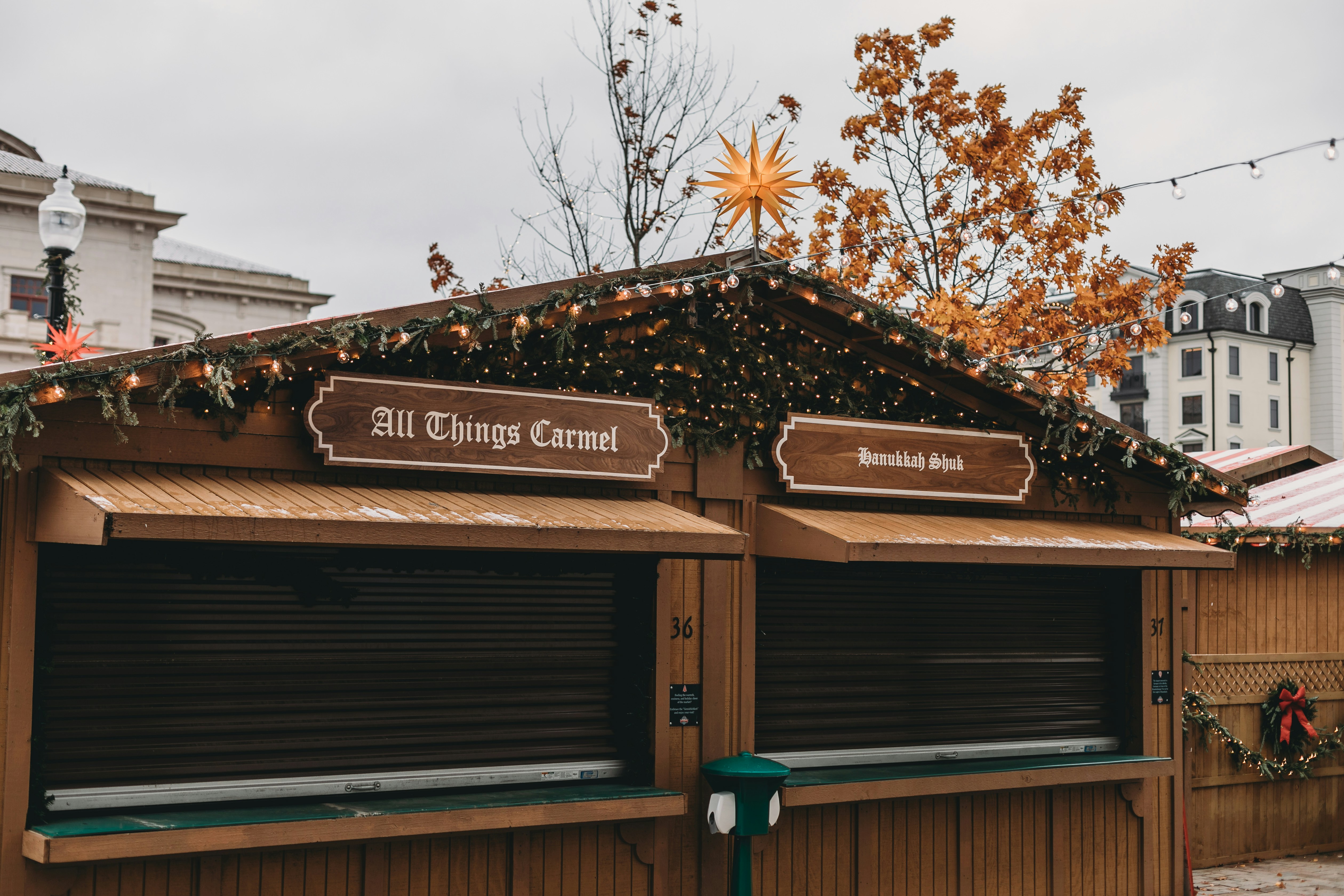 a building with a sign that says all things christmas